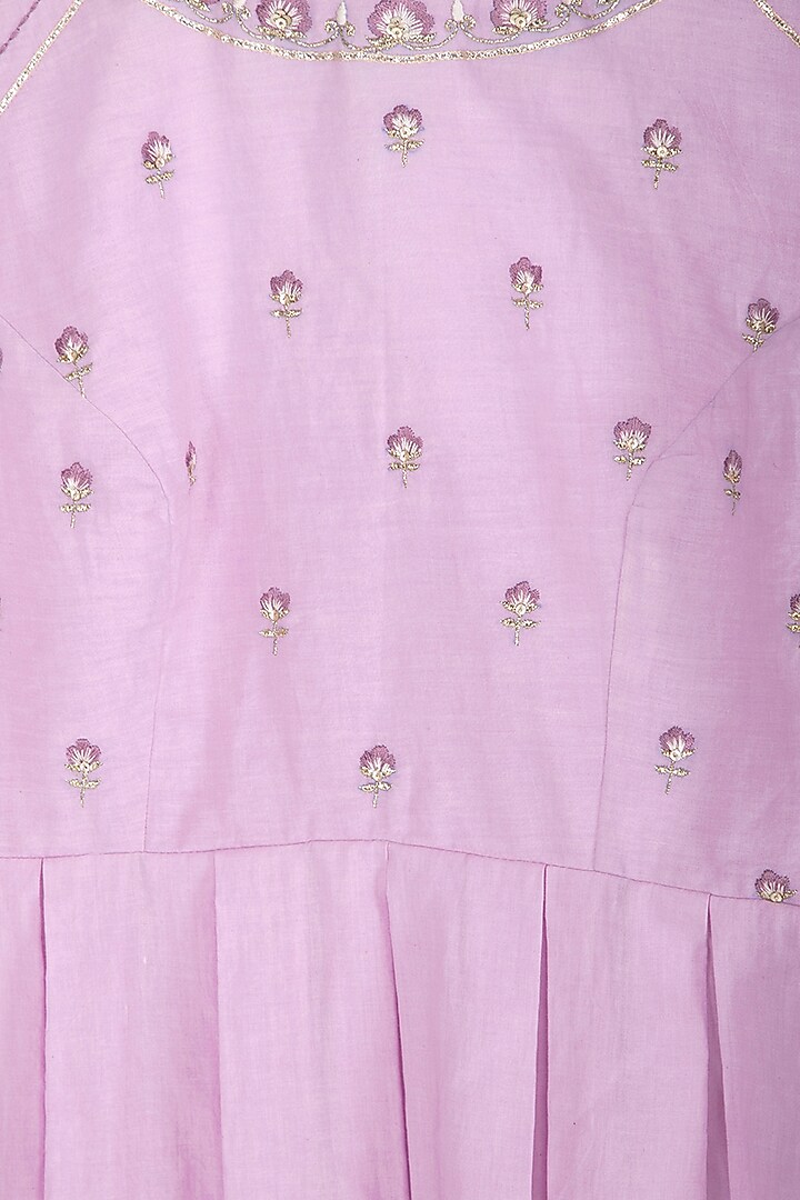 Mauve Embroidered Printed Gharara Set by KAIA at Pernia's Pop Up Shop