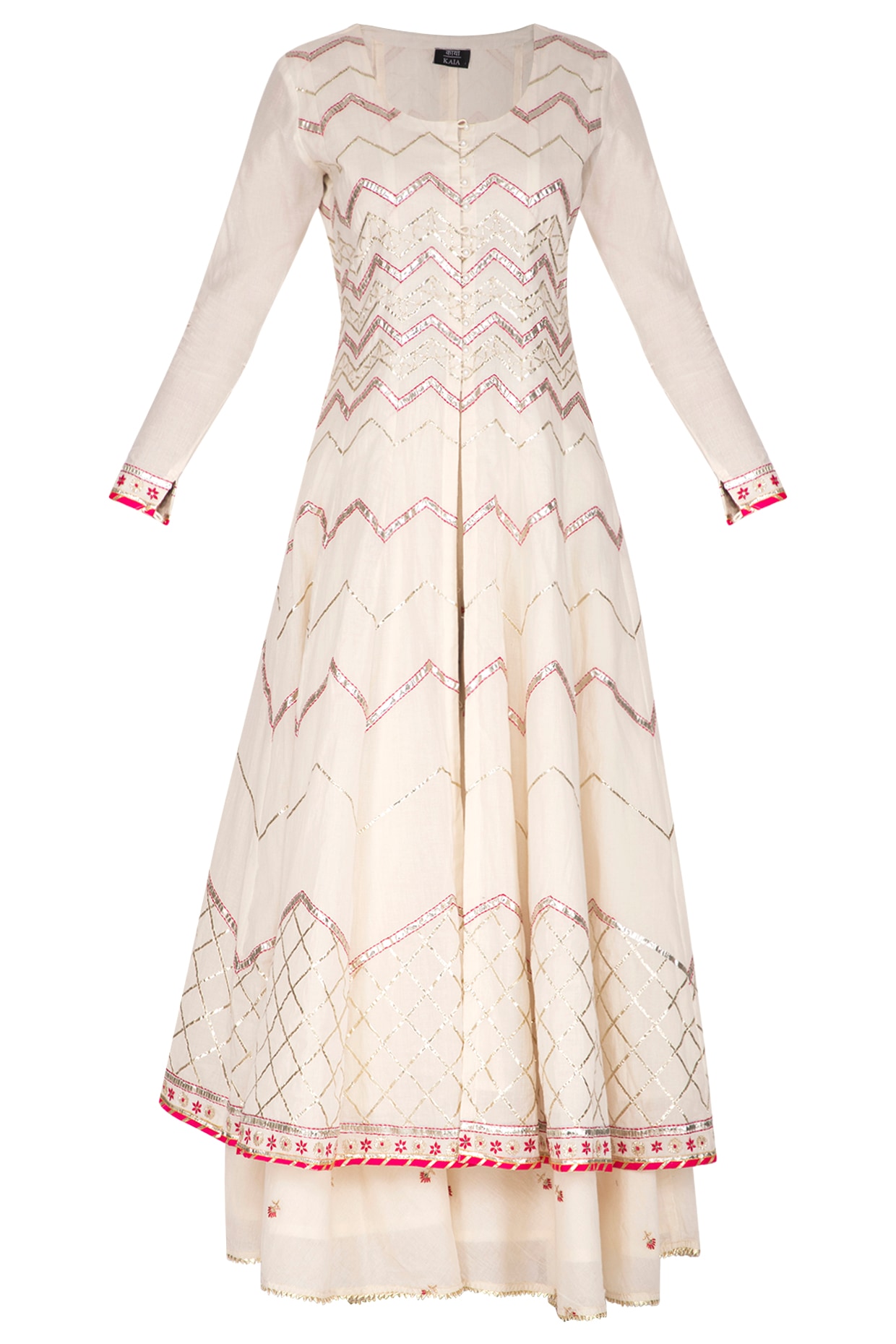 white embroidered anarkali