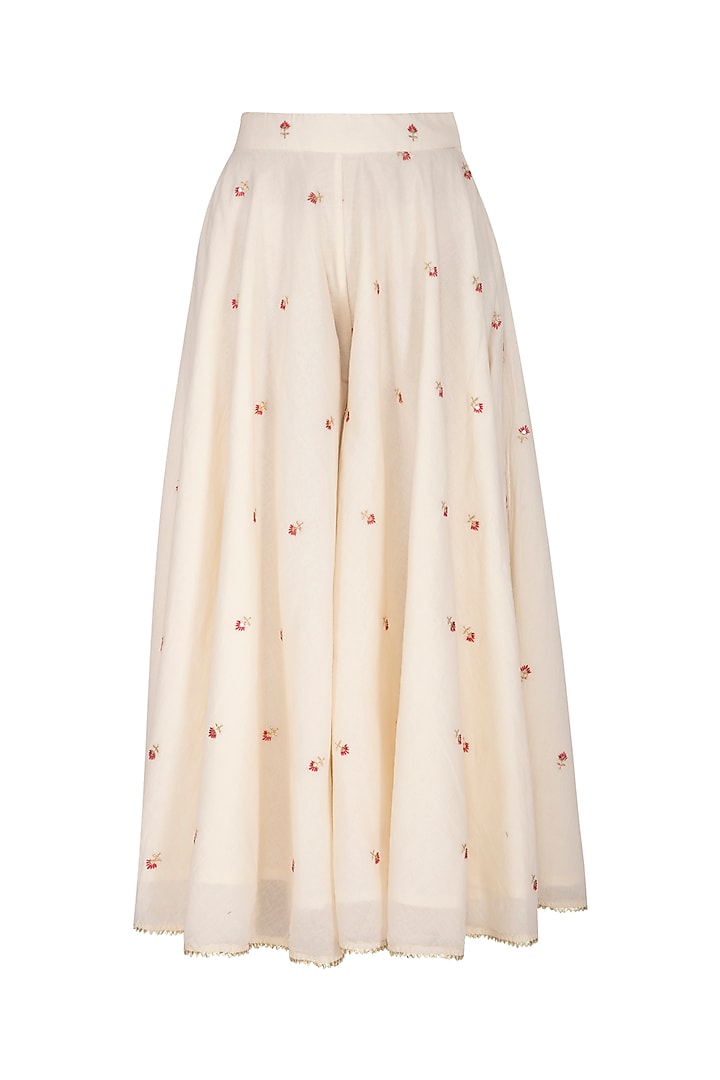 White Embroidered Party Wear Anarkali Set by KAIA at Pernia's Pop Up Shop