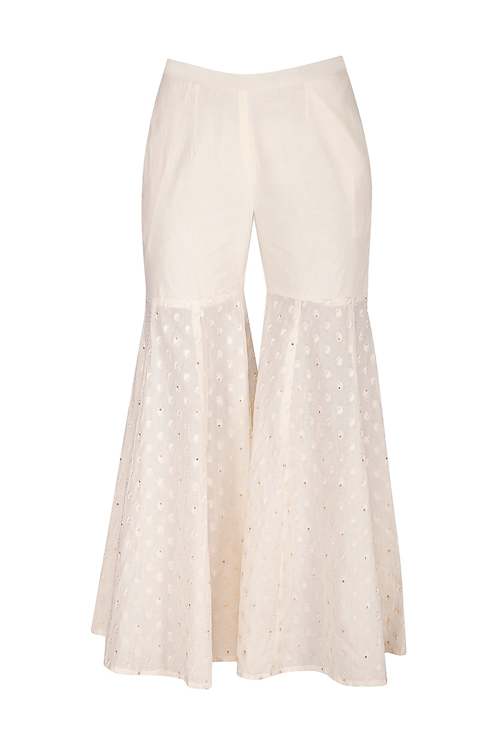 White Embroidered Kurta With Gharara by KAIA at Pernia's Pop Up Shop