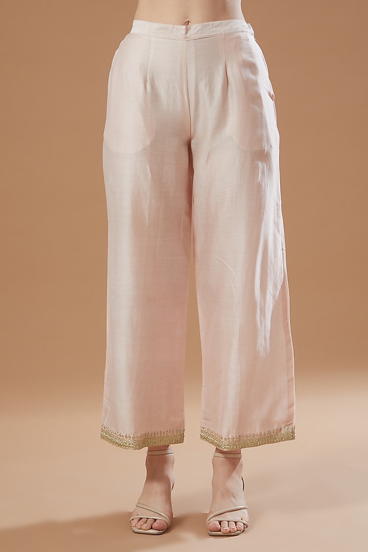 Light Gold Embroidered Kurta Set by KAIA at Pernia's Pop Up Shop
