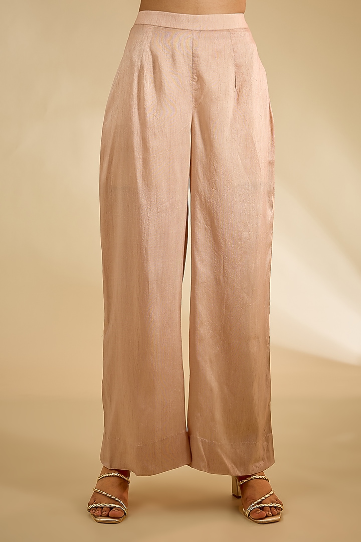 Taupe Gold Silk Zardosi Work Kurta Set by KAIA at Pernia's Pop Up Shop