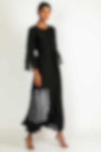 Black Shibori Dyed Vacation Dress by Karigar & Co. at Pernia's Pop Up Shop