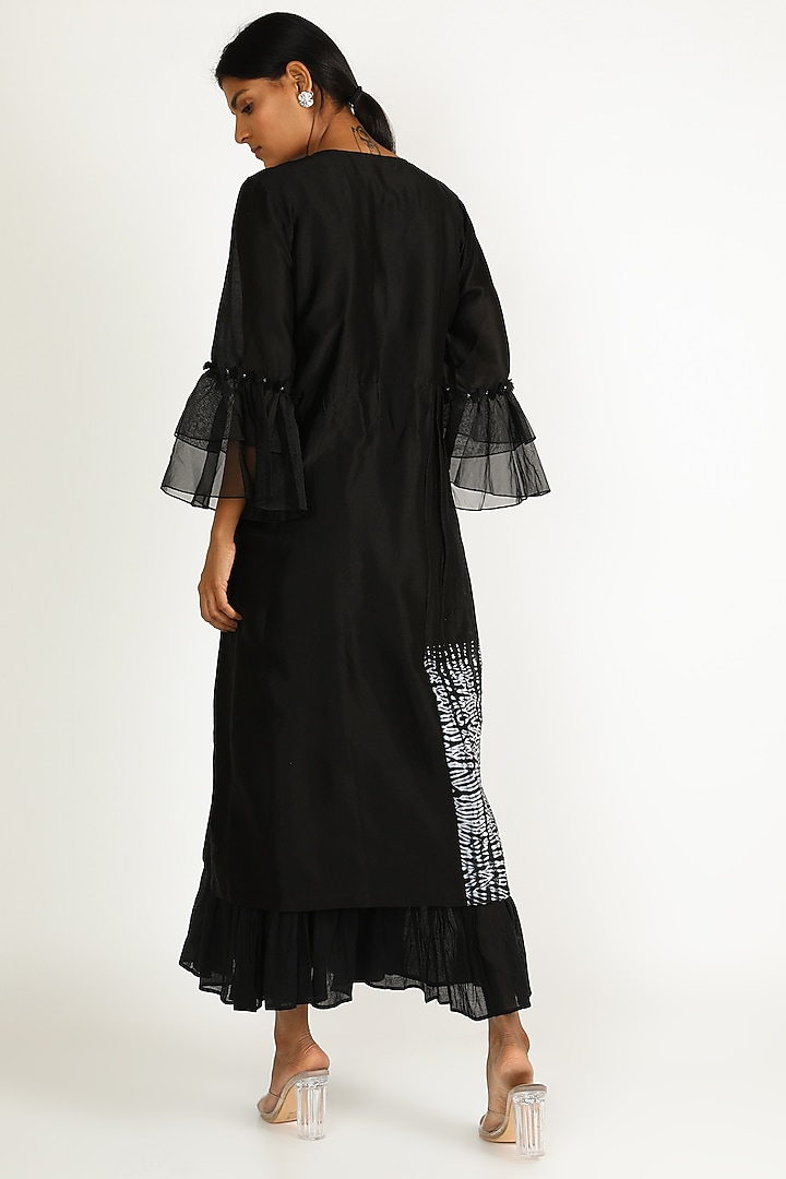 Black Shibori Dyed Vacation Dress by Karigar & Co. at Pernia's Pop Up Shop