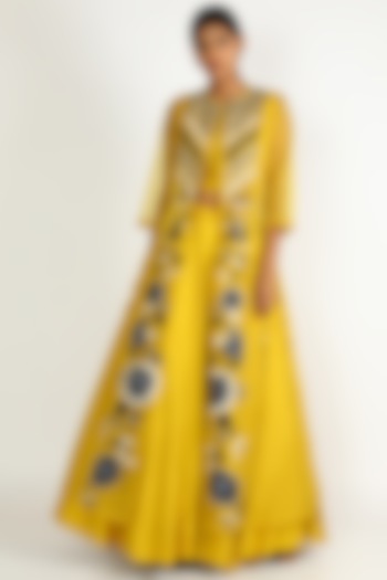 Yellow Embroidered Wedding Lehenga Set by Karigar & Co. at Pernia's Pop Up Shop