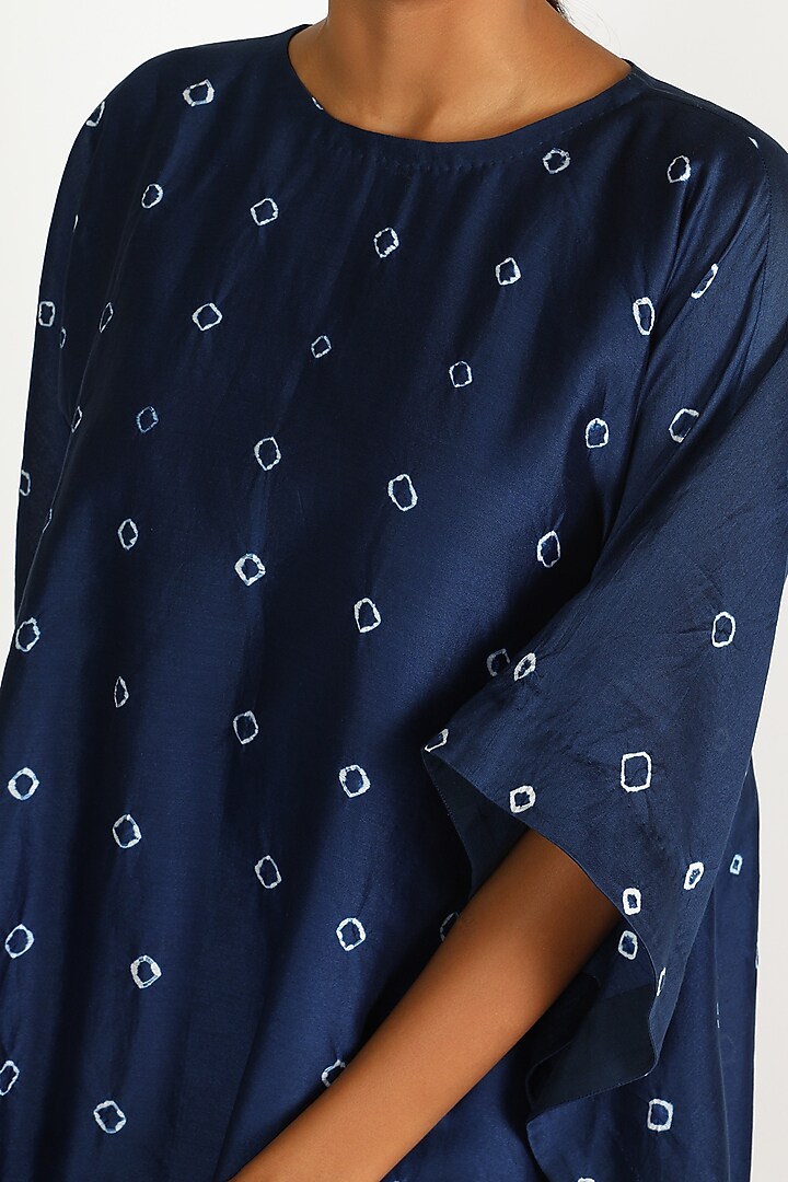 Navy Blue Printed Kaftan by Karigar & Co. at Pernia's Pop Up Shop