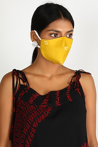 Yellow Tie-Dyed Mask by Karigar & Co.