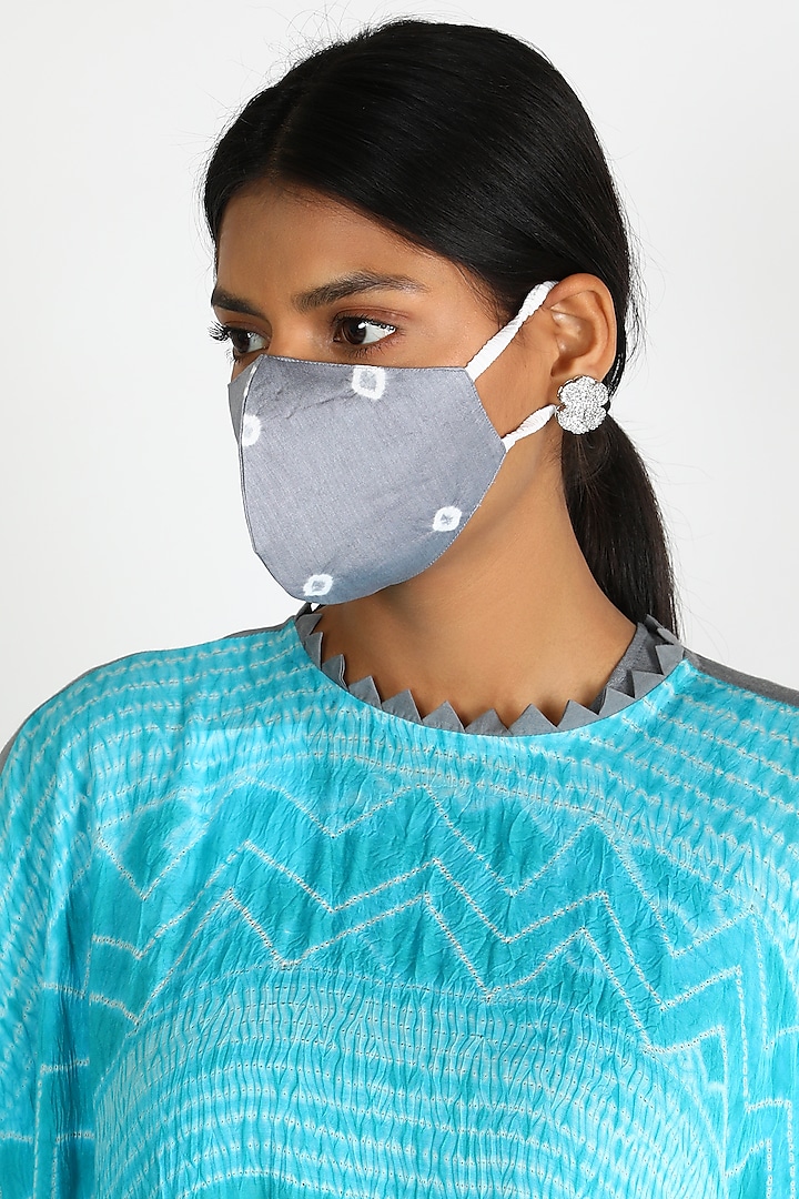 Grey Tie-Dyed Mask by Karigar & Co.