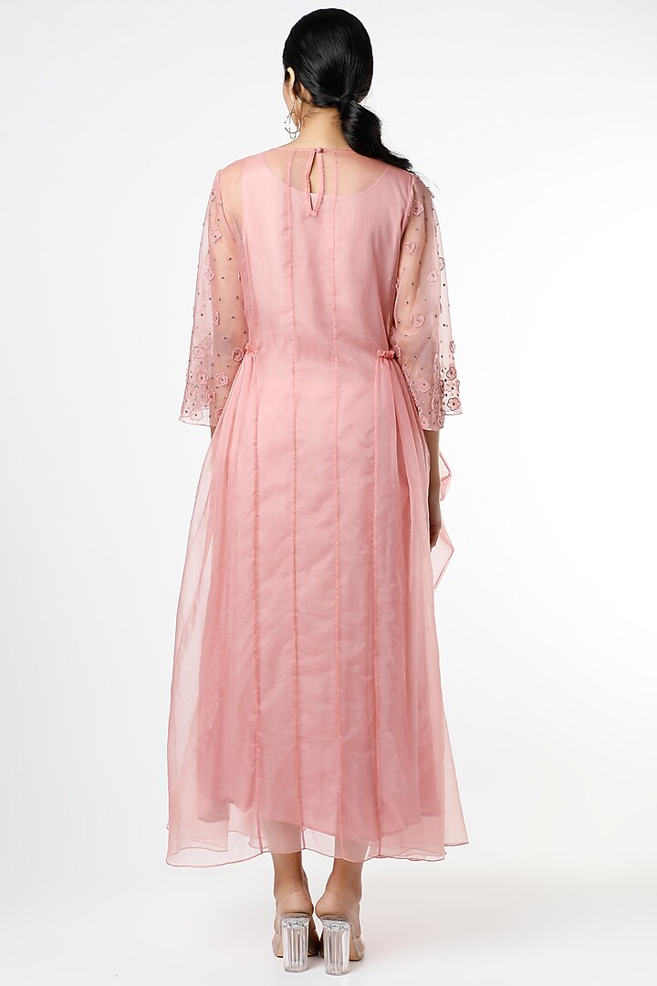 Pale Pink Applique Embroidered Vacation Dress by Karigar & Co. at Pernia's Pop Up Shop