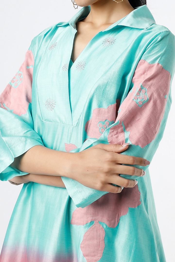 Multi-Colored Applique Embroidered Vacation Dress by Karigar & Co. at Pernia's Pop Up Shop