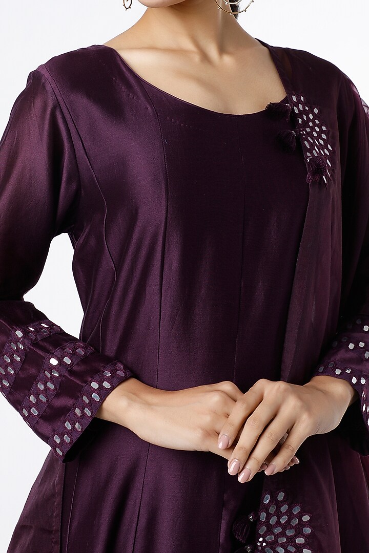 Purple Chanderi Kurta Set by Karigar & Co. at Pernia's Pop Up Shop