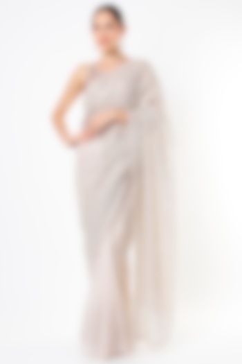 Crystal Pink Embroidered Wedding Saree by Kalighata at Pernia's Pop Up Shop