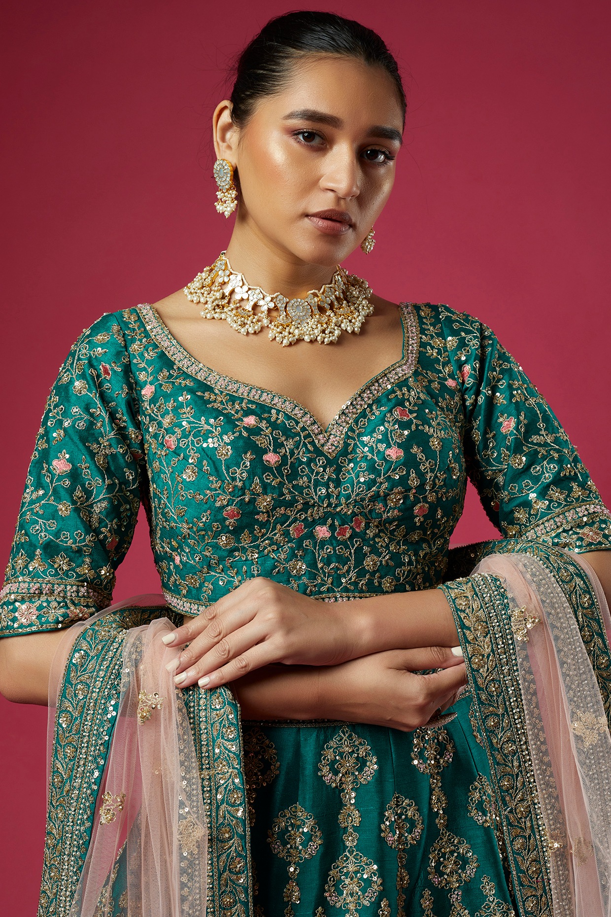 Green Lehenga Set. – Shyam Narayan Prasad