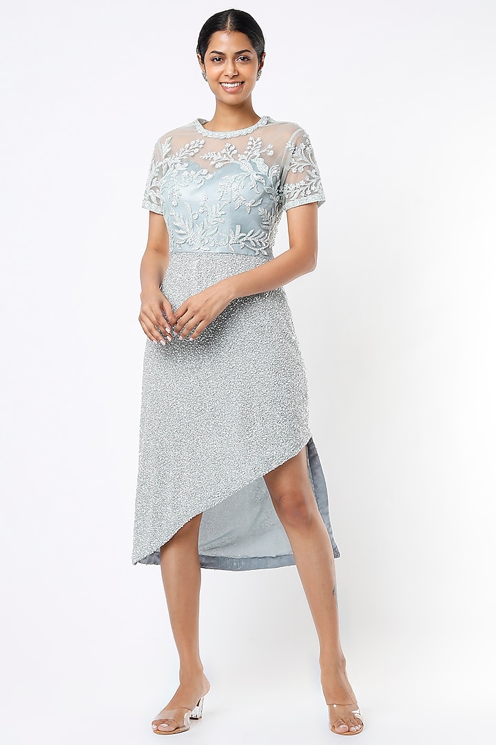 Grey Embroidered Dress by Kalighata