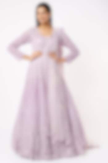 Mauve Hand Embellished Gown by Kalighata