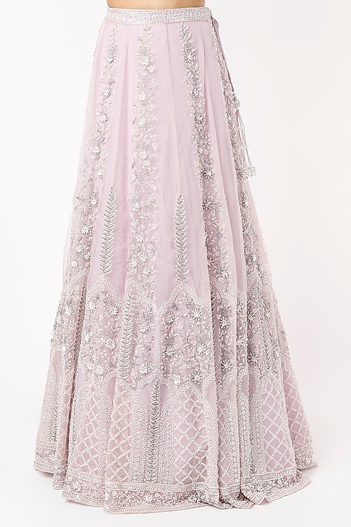 Mauve Hand Embellished Bridal Lehenga Set by Kalighata at Pernia's Pop Up Shop