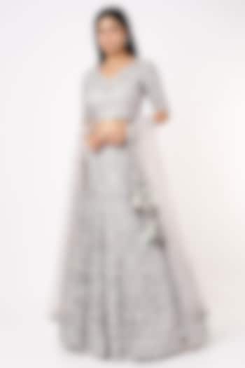 Grey Embellished Vogue Lehenga Set Variation by Kalighata