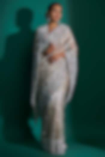 Gold Tissue Bridal Saree by Kalighata at Pernia's Pop Up Shop