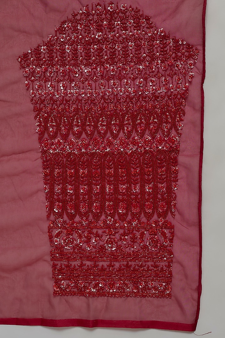 Maroon Tissue Organza Sequins Embellished Reception Saree Set by Kalighata at Pernia's Pop Up Shop