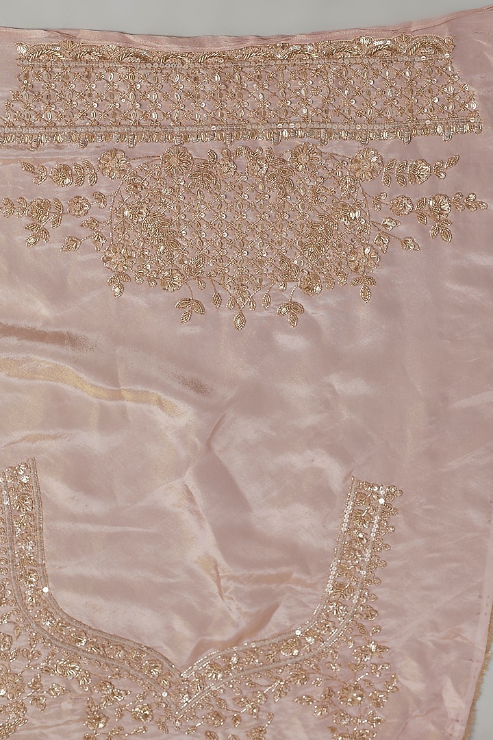 Pink Tissue Organza Sequins Embellished Reception Saree Set by Kalighata at Pernia's Pop Up Shop