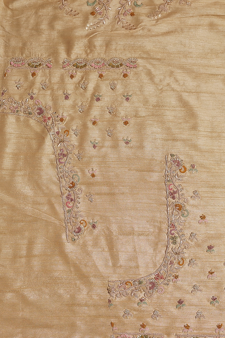 Gold Tissue Organza Sequins Embellished Reception Saree Set by Kalighata at Pernia's Pop Up Shop