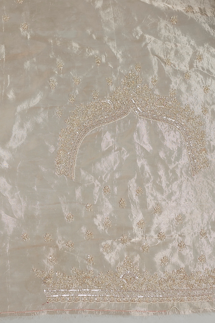 Pink Tissue Organza Sequins Embellished Wedding Saree Set by Kalighata at Pernia's Pop Up Shop