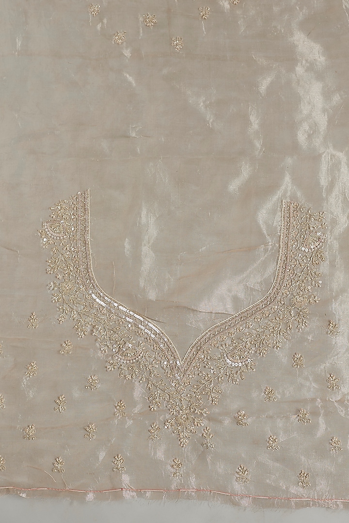Pink Tissue Organza Sequins Embellished Wedding Saree Set by Kalighata at Pernia's Pop Up Shop