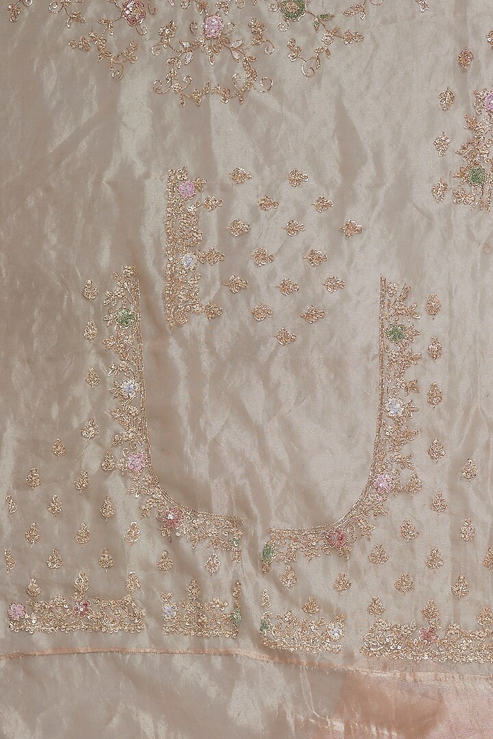 Pink Tissue Organza Sequins Embellished Wedding Saree Set by Kalighata at Pernia's Pop Up Shop
