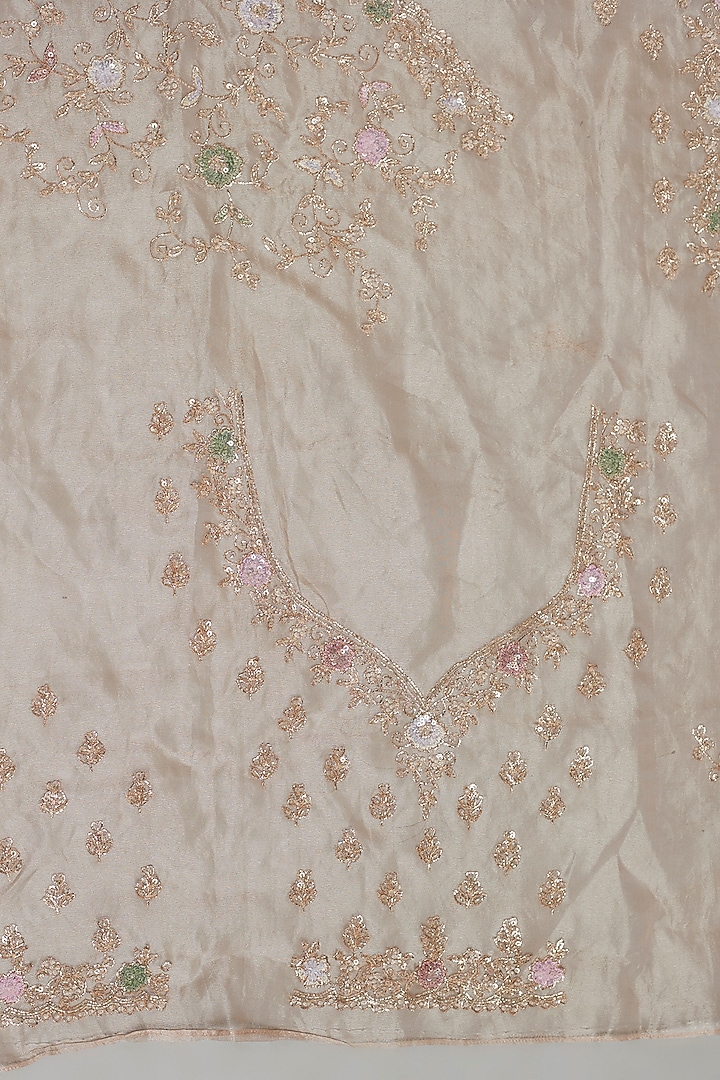 Pink Tissue Organza Sequins Embellished Wedding Saree Set by Kalighata at Pernia's Pop Up Shop