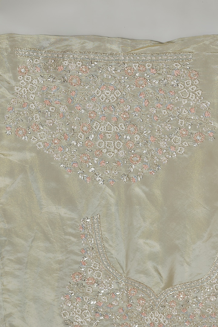 Mint Tissue Organza Sequins Embellished Reception Saree Set by Kalighata at Pernia's Pop Up Shop
