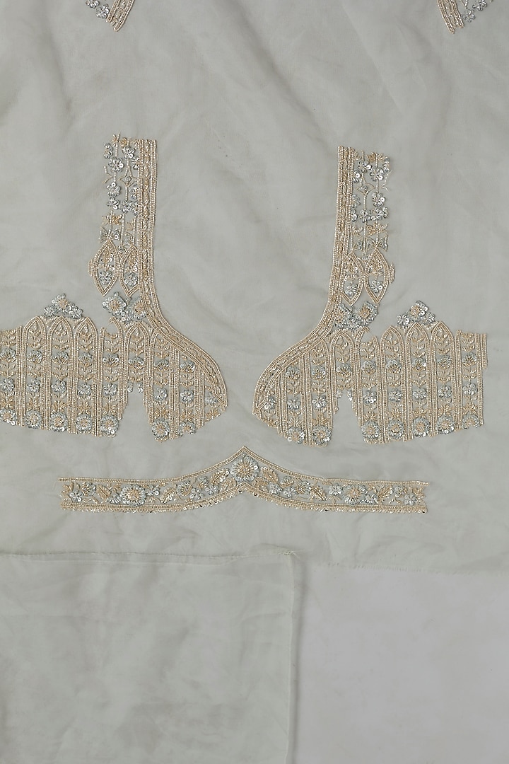 Mint Tissue Organza Sequins Embellished Wedding Saree Set by Kalighata at Pernia's Pop Up Shop