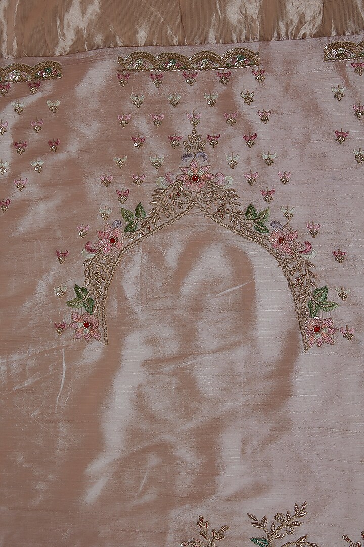 Pink Tissue Organza Sequin Embellished Reception Saree Set by Kalighata at Pernia's Pop Up Shop