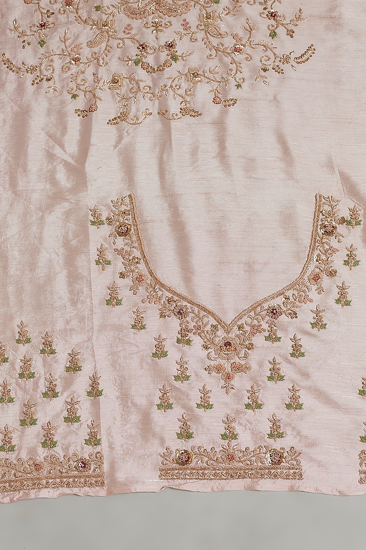 Pink Tissue Organza Sequins Embellished Reception Saree Set by Kalighata at Pernia's Pop Up Shop