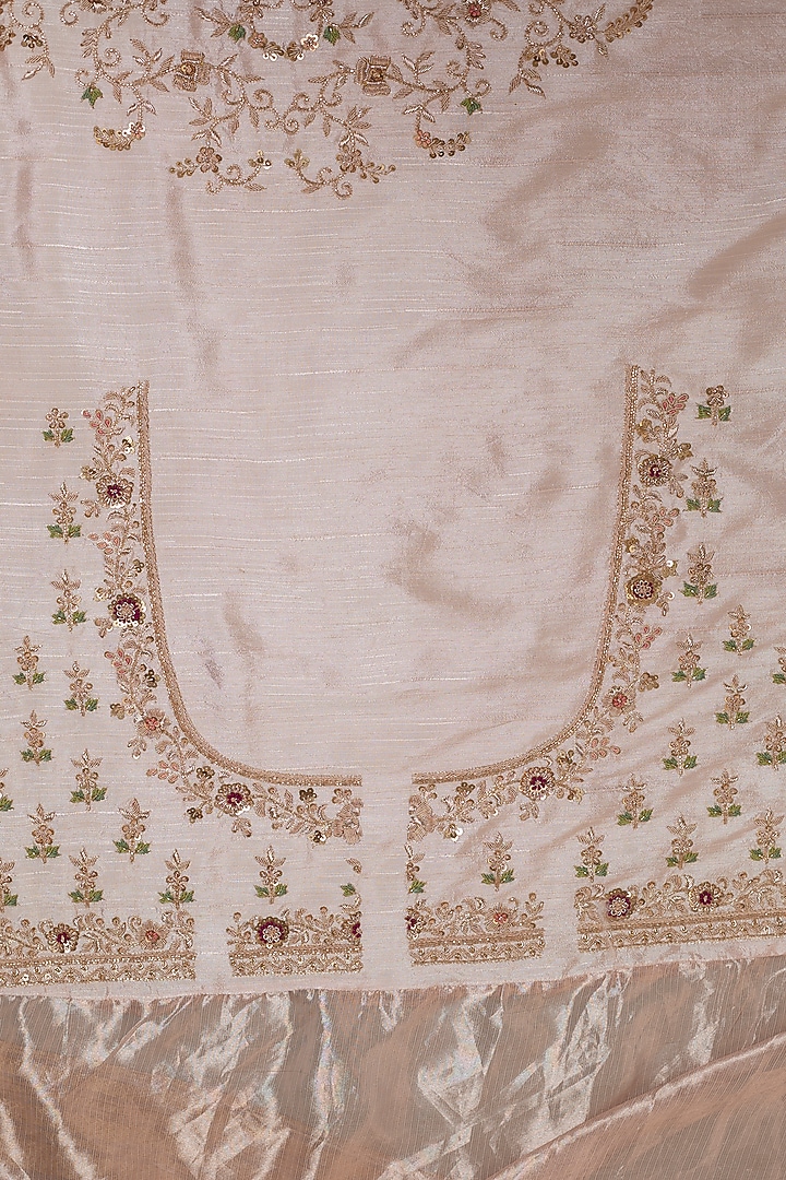 Pink Tissue Organza Sequins Embellished Reception Saree Set by Kalighata at Pernia's Pop Up Shop