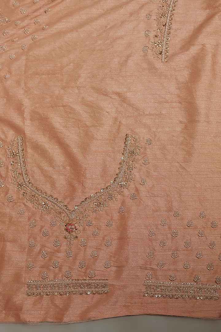 Gold Tissue Organza Sequins Embellished Wedding Saree Set by Kalighata at Pernia's Pop Up Shop