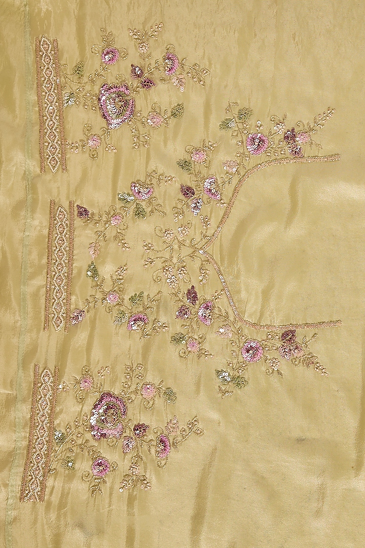 Mint Tissue Hand & Machine Embroidered Reception Saree by Kalighata at Pernia's Pop Up Shop