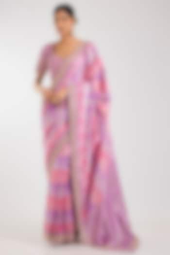 Purple Banarasi Wedding Saree Set by Kalighata at Pernia's Pop Up Shop