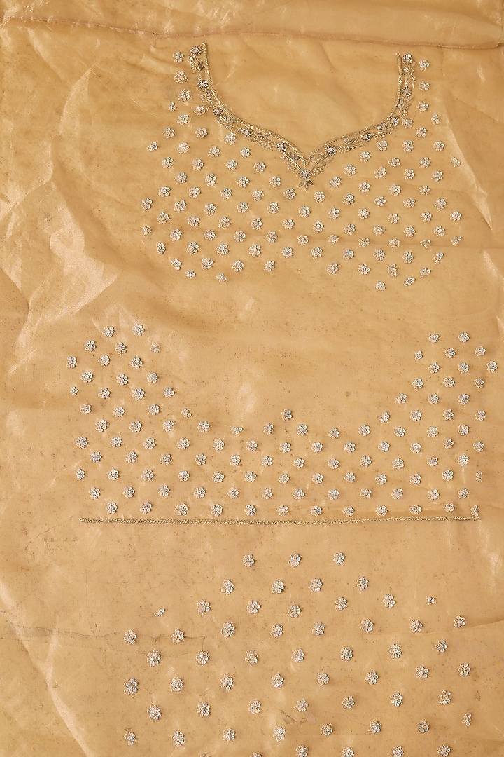 Gold Tissue Hand & Machine Embroidered Reception Saree by Kalighata at Pernia's Pop Up Shop