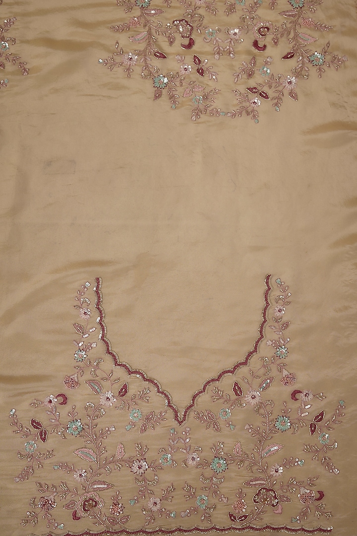 Gold Tissue Hand & Machine Embroidered Reception Saree Set by Kalighata at Pernia's Pop Up Shop