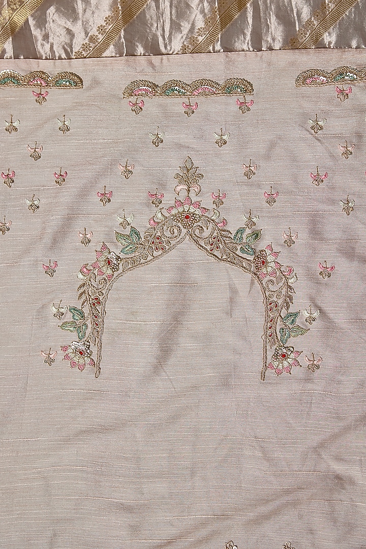 Pink Tissue Embroidered Reception Saree by Kalighata at Pernia's Pop Up Shop