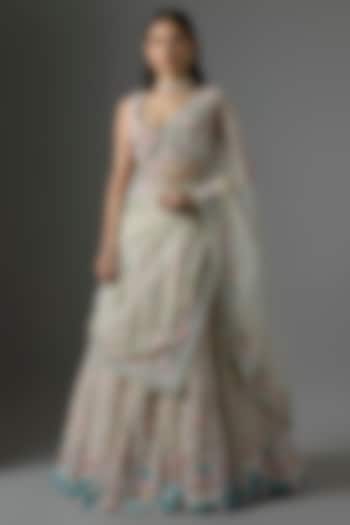 Pink Raw Silk Zari Hand & Machine Embroidered Bridal Lehenga Set by Kalighata at Pernia's Pop Up Shop