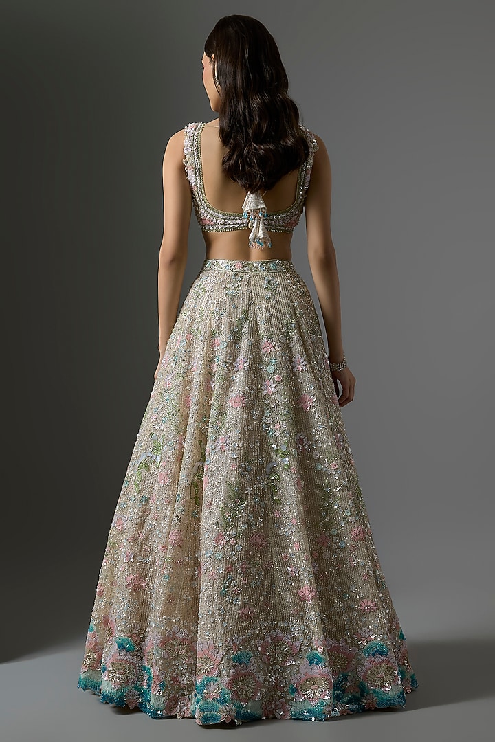 Pink Raw Silk Zari Hand & Machine Embroidered Bridal Lehenga Set by Kalighata at Pernia's Pop Up Shop