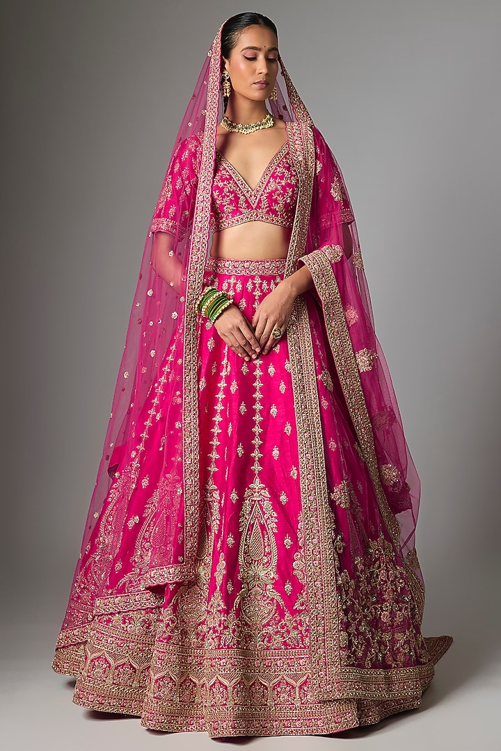Rani Raw Silk Bridal Lehenga Set by Kalighata at Pernia's Pop Up Shop