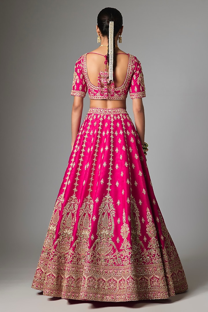 Rani Raw Silk Bridal Lehenga Set by Kalighata at Pernia's Pop Up Shop