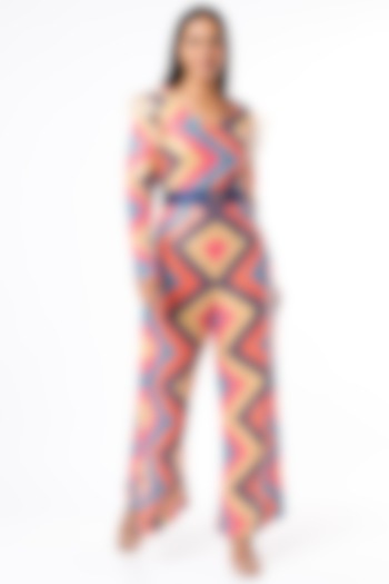 Multi-Colored Printed Jumpsuit by Kalighata