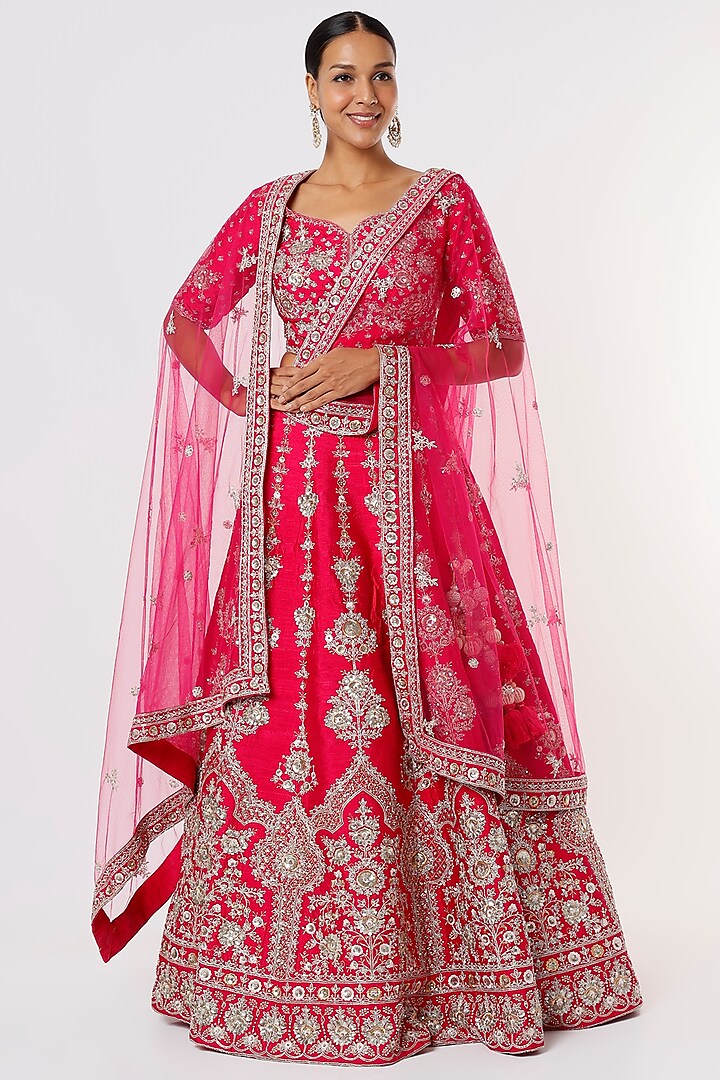 Rani Pink Embellished Lehenga Set by Kalighata