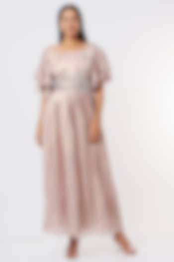 Gold Fancy Fabric Summer Dress by Kalighata at Pernia's Pop Up Shop