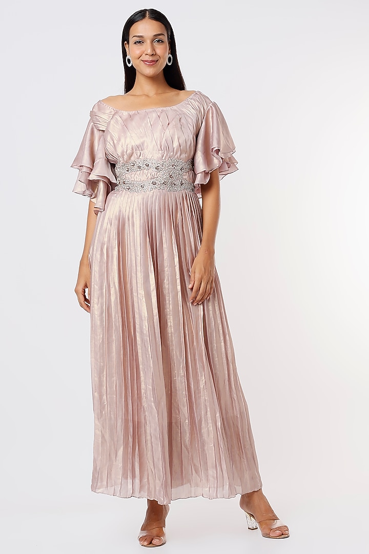 Gold Fancy Fabric Summer Dress by Kalighata at Pernia's Pop Up Shop