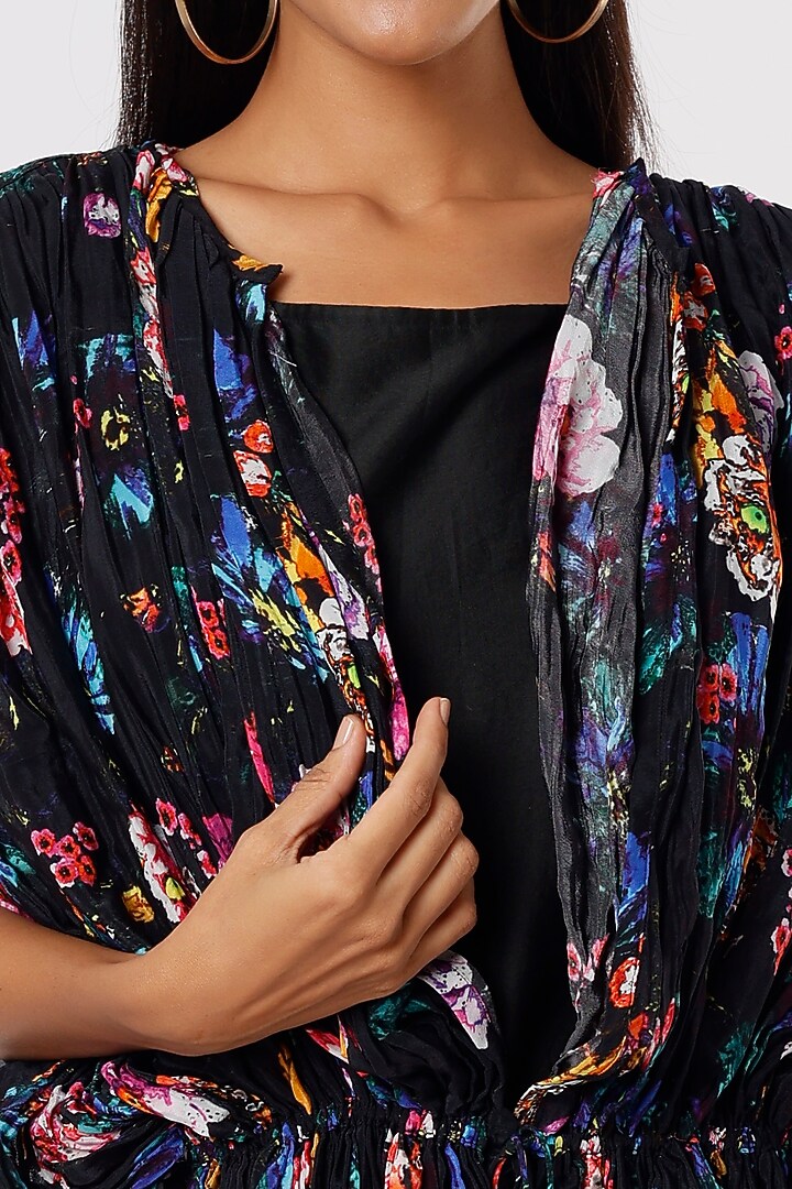 Black Printed Kaftan Dress by Kalighata at Pernia's Pop Up Shop