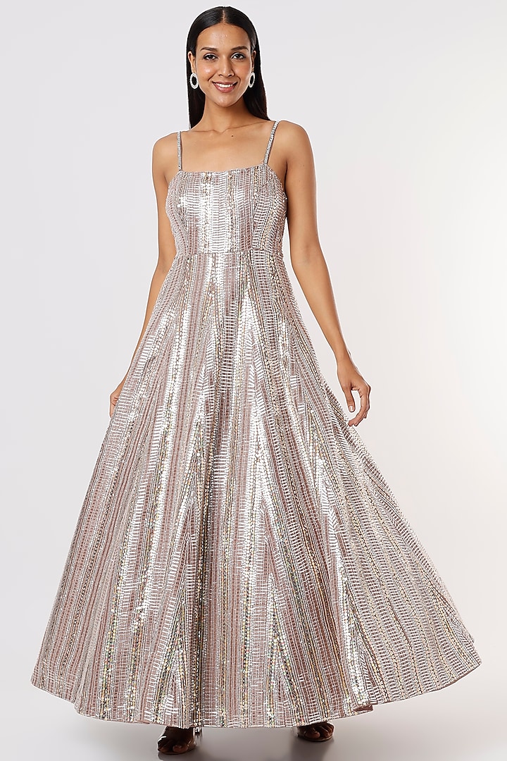 Grey Sequins Glittery Dress by Kalighata